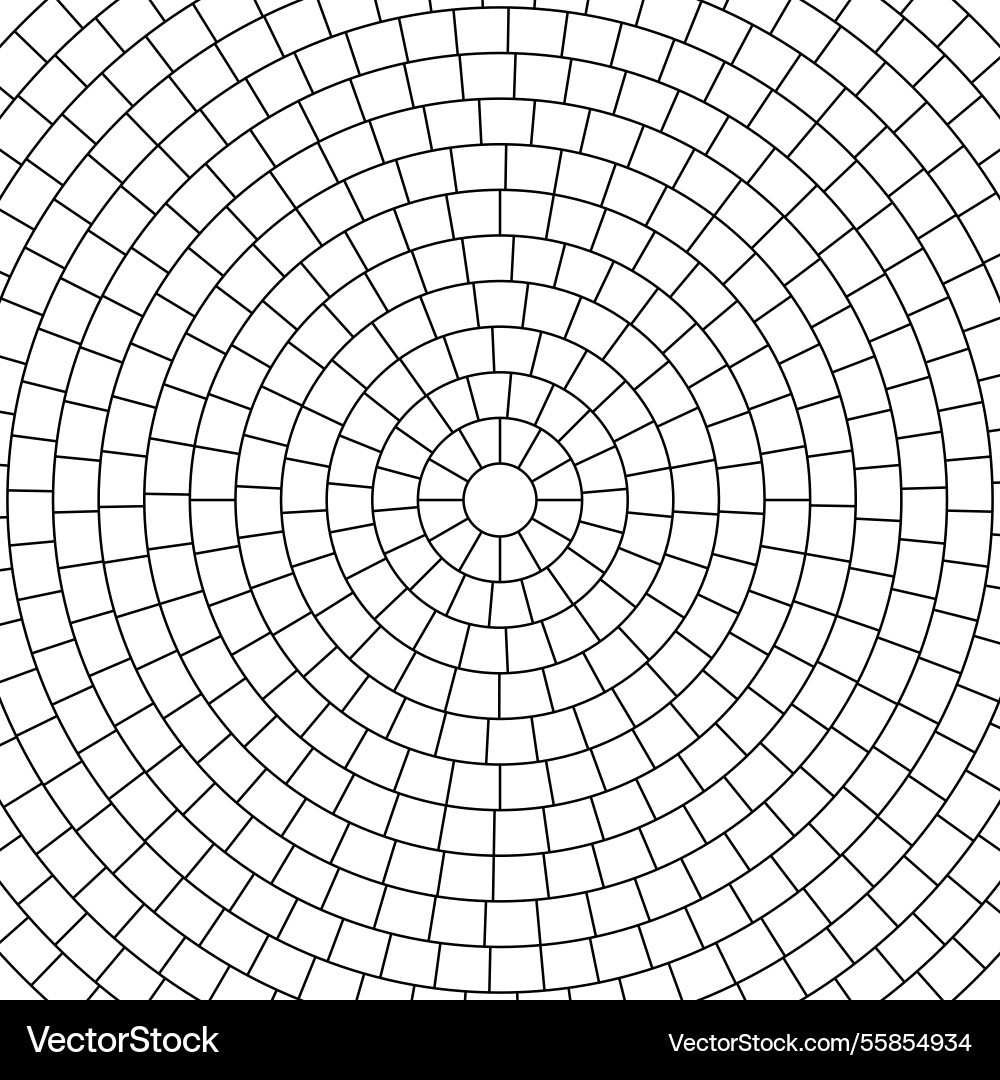 Paved circle pattern tile background circular Paved circle pattern tile background circular Vector Image