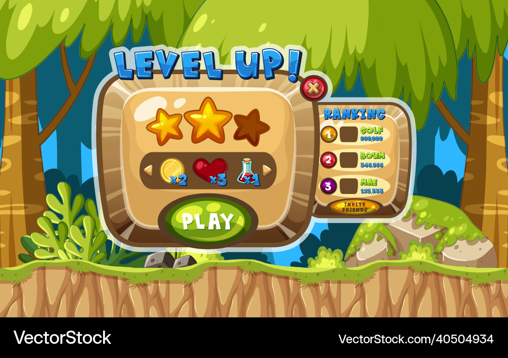 Platform game user interface design Vector Image