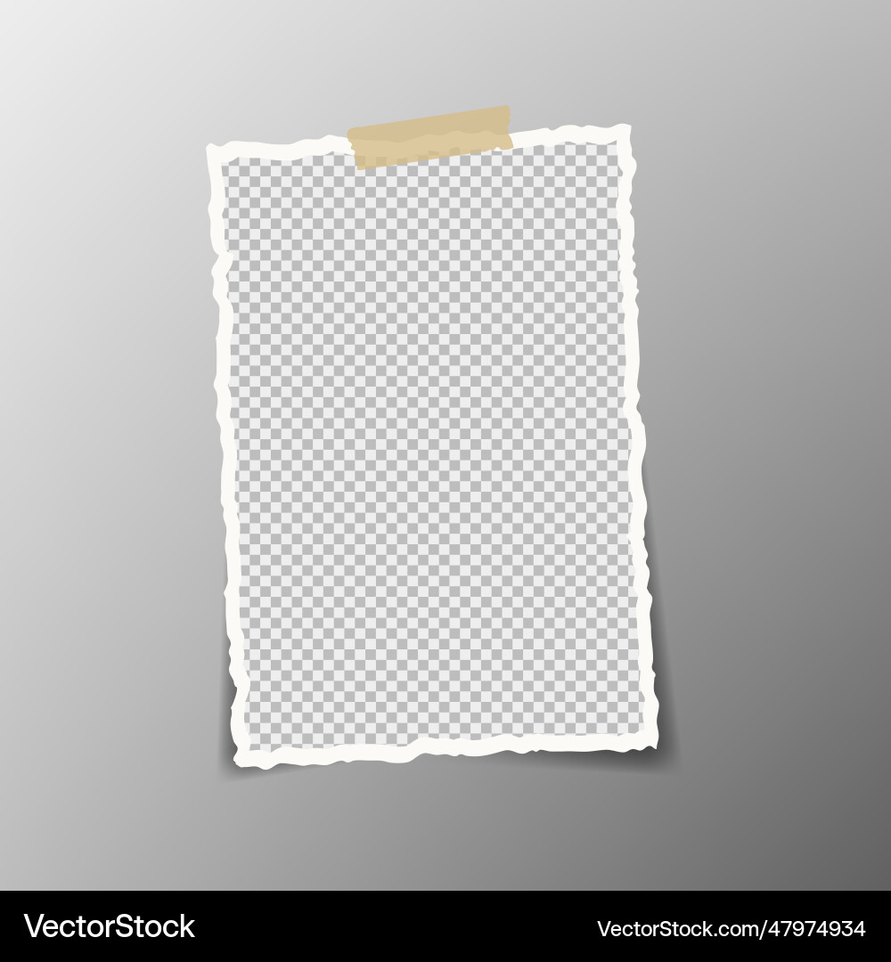 Rectangular square ragged paper fragment Rectangular square ragged paper fragment vector image