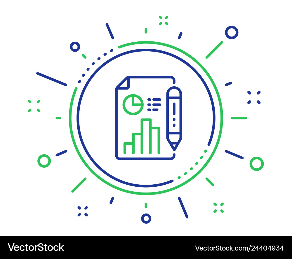 Report document line icon column graph sign Report document line icon column graph sign Vector Image