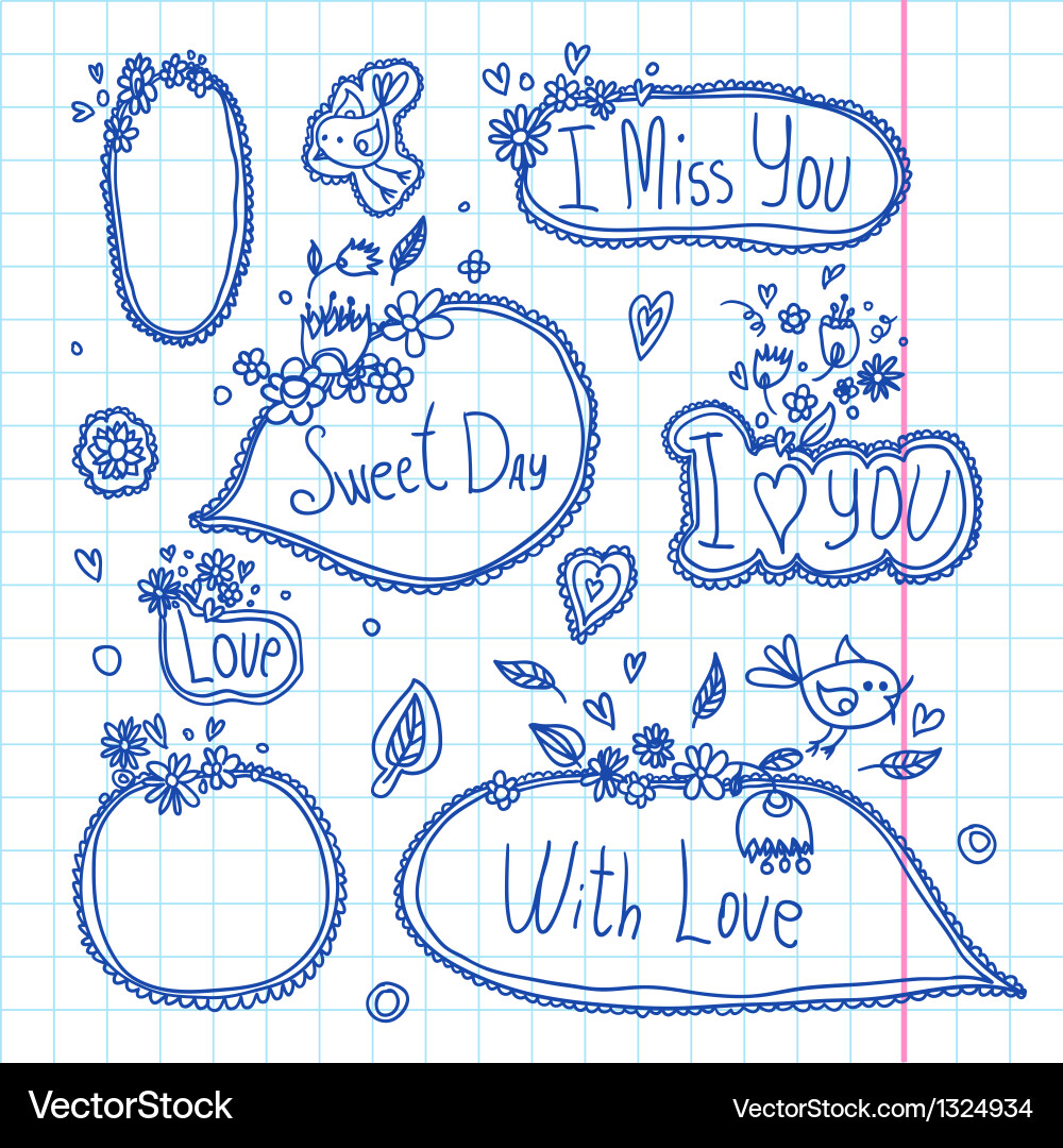 Satz von Sprache und Gedanken blobs Scrapbook Design vektorbild