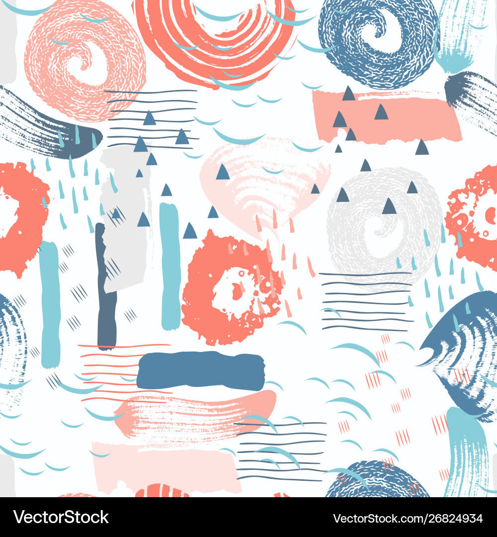 Seamless pattern with abstract shapes Vector Image
