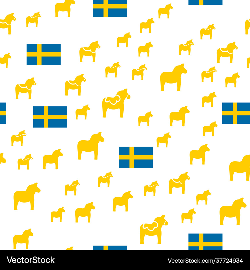 Seamless pattern with swedish flag dala Seamless pattern with swedish flag dala Vector Image