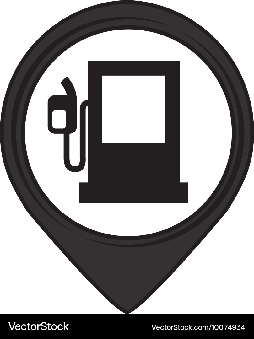 Service station pin pointer caution signal icon vector image