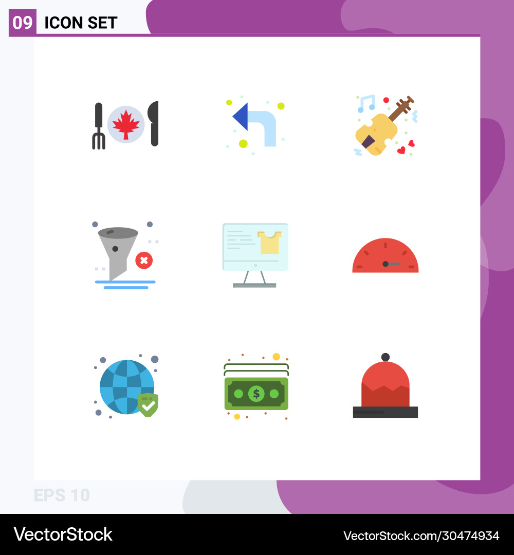 Set 9 flat colors on grid for computer remove Vector Image