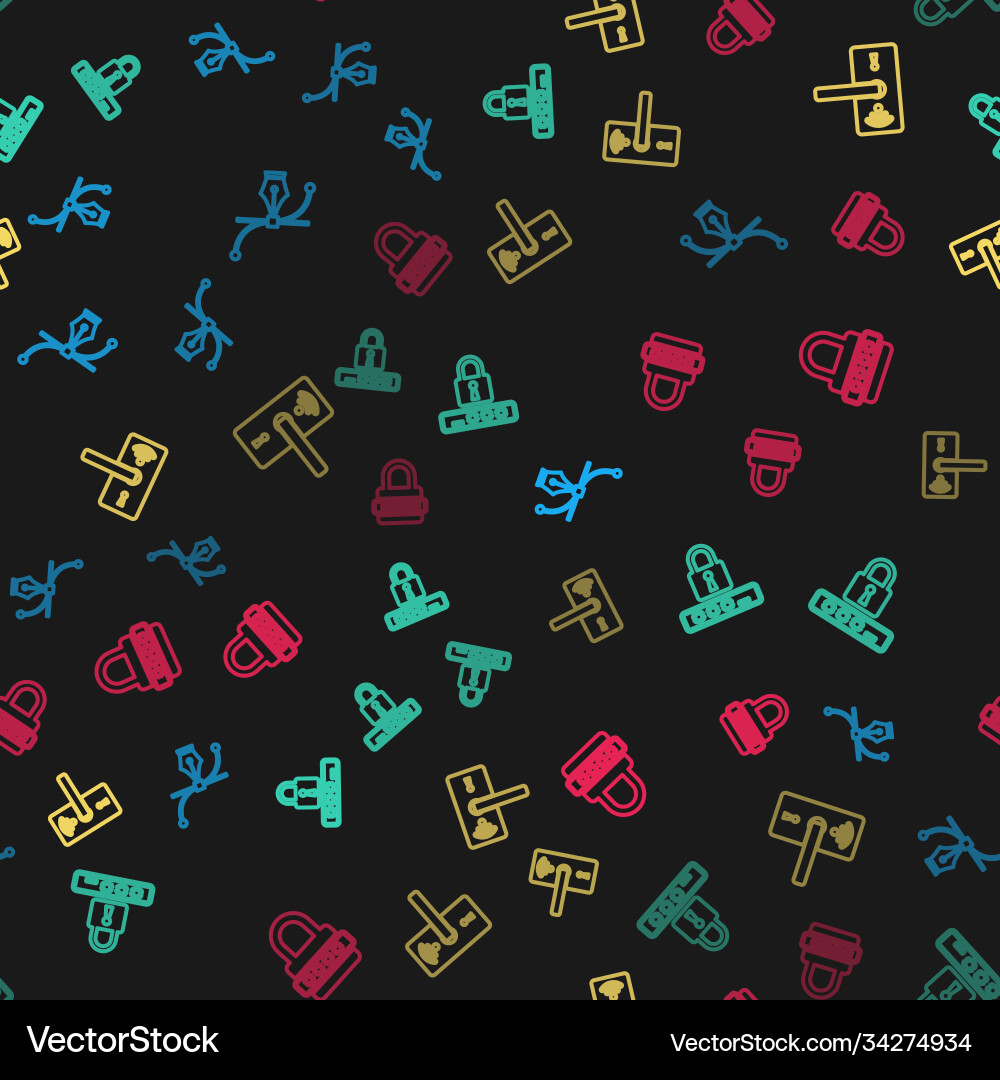 Set line bezier curve password protection Vector Image