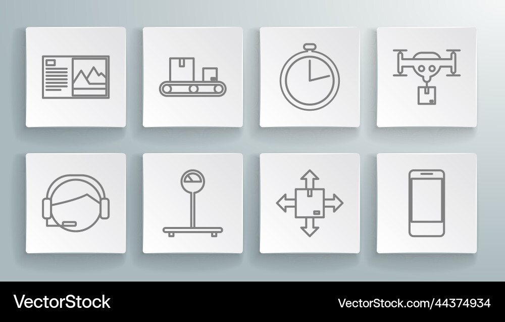 Set line support operator in touch scale vector image