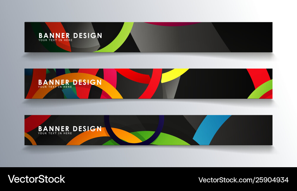Set rectangular banner with a circle background Vector Image