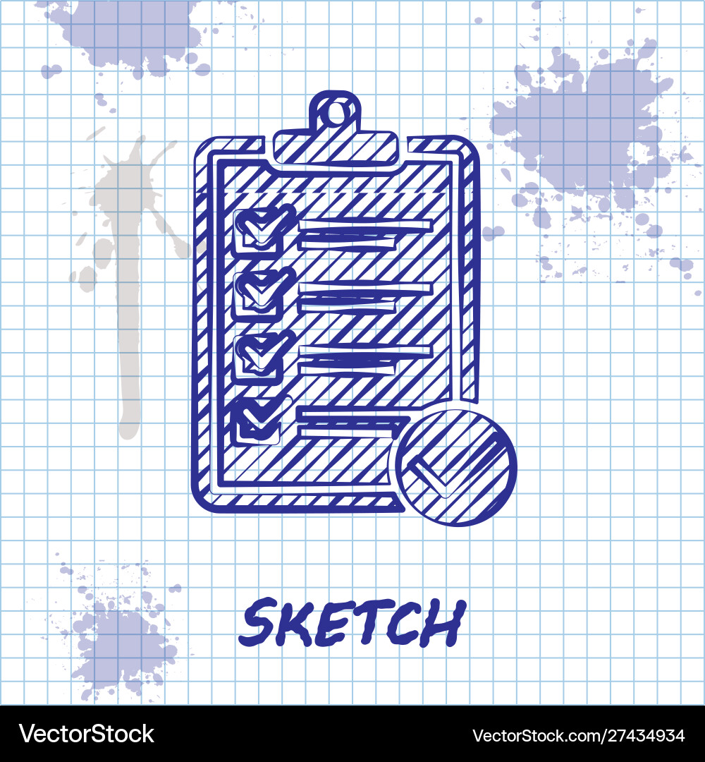Sketch line verification delivery list Sketch line verification delivery list vector image