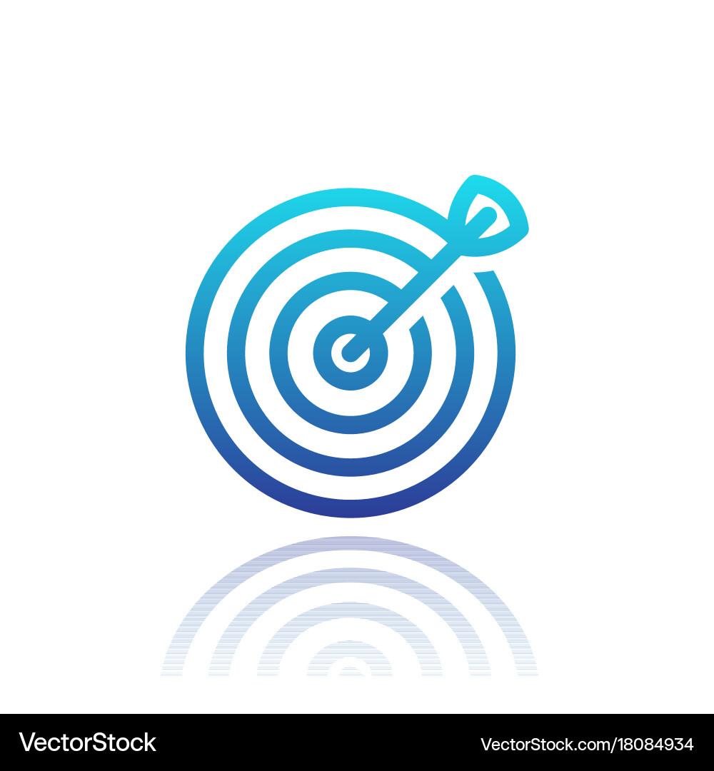 Target with Arrow Icon - Shooting Game Vector Image
