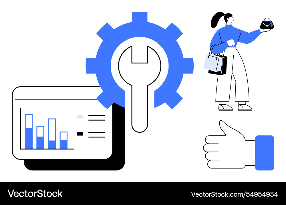 Tools and analytics in business with abstract Tools and analytics in business with abstract vector image