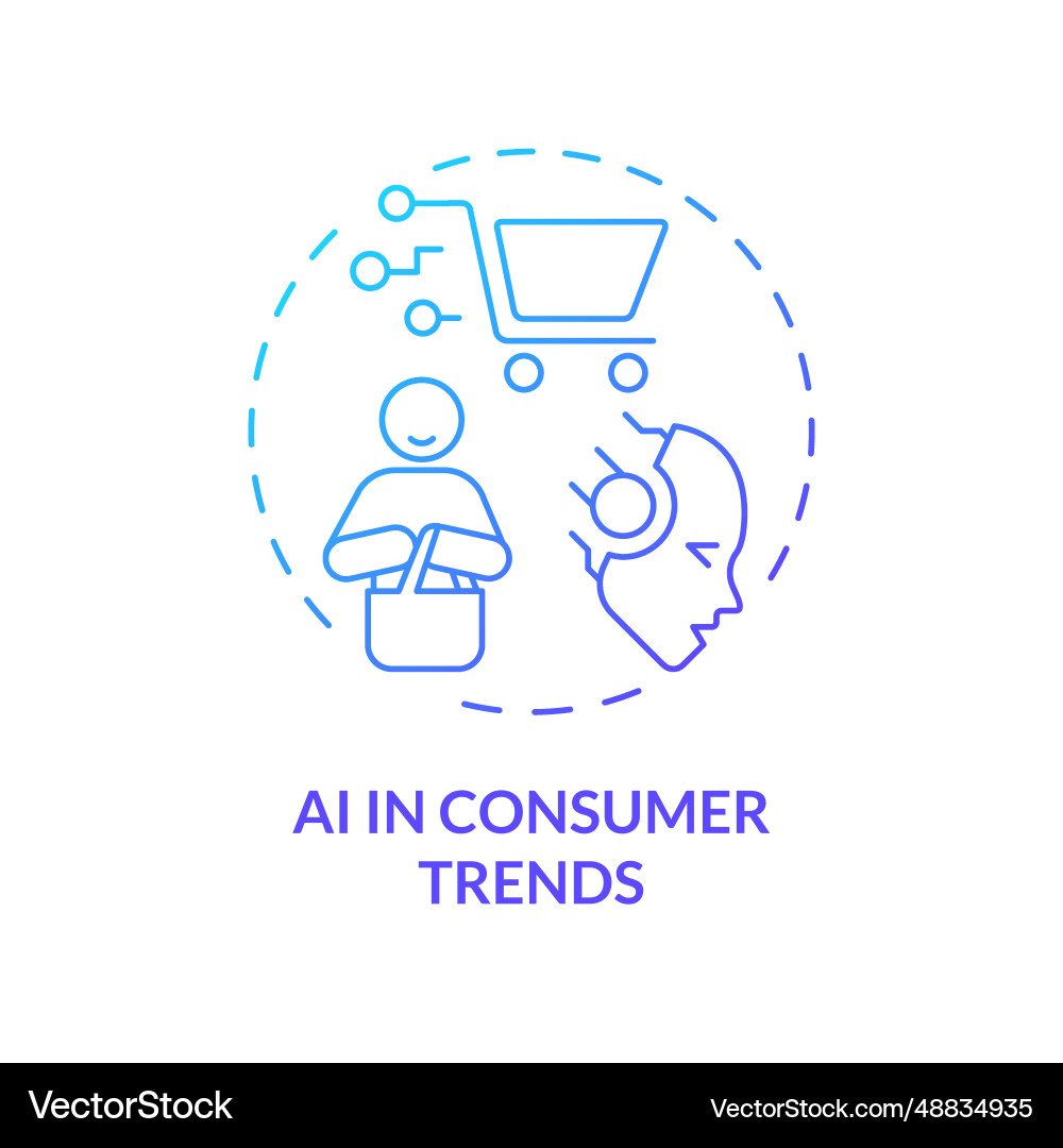 2d gradient thin linear icon ai in consumer vector image