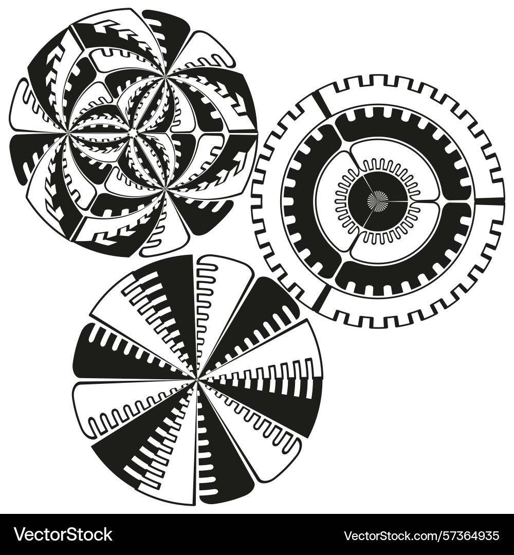 Circular pattern set abstract ring elements Circular pattern set abstract ring elements vector image