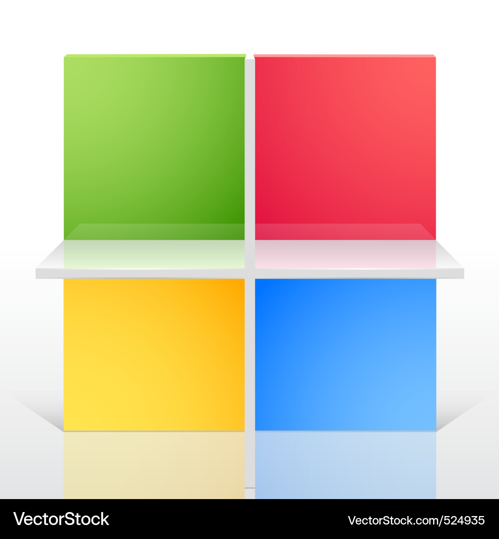 Colorful Empty Bookshelf Vector Image