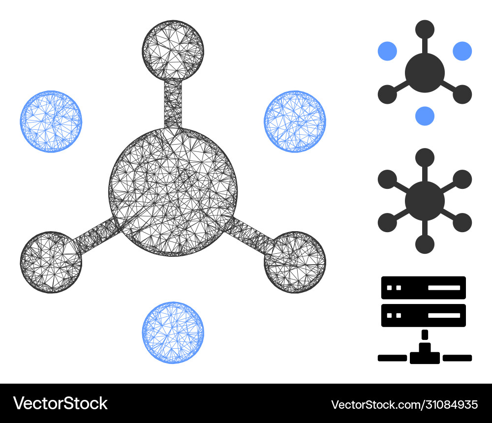 Data network polygonal web mesh vector image