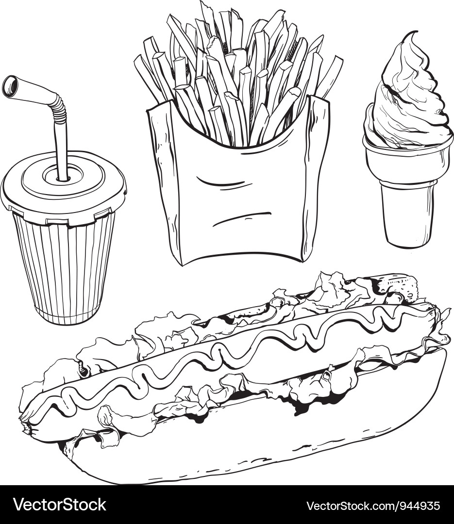 Diverse Fast Food Collection Vector Image