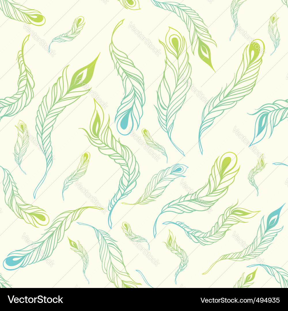Feather seamless pattern vector image