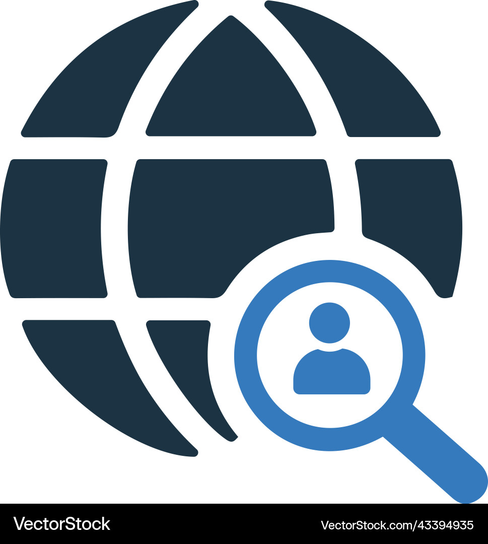 Global search icon simple editable graphics Vector Image
