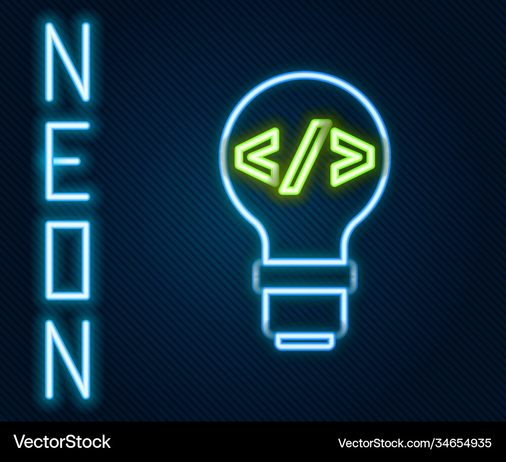 Glowing neon line web design and front end Glowing neon line web design and front end Vector Image