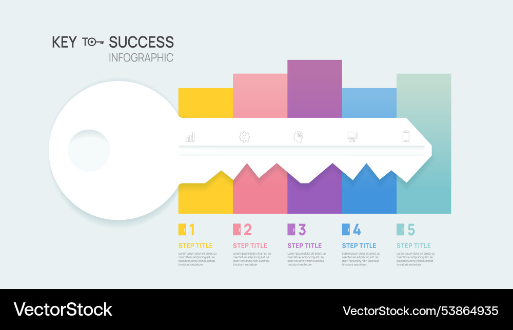 Key to success infographic diagram template Key to success infographic diagram template vector image