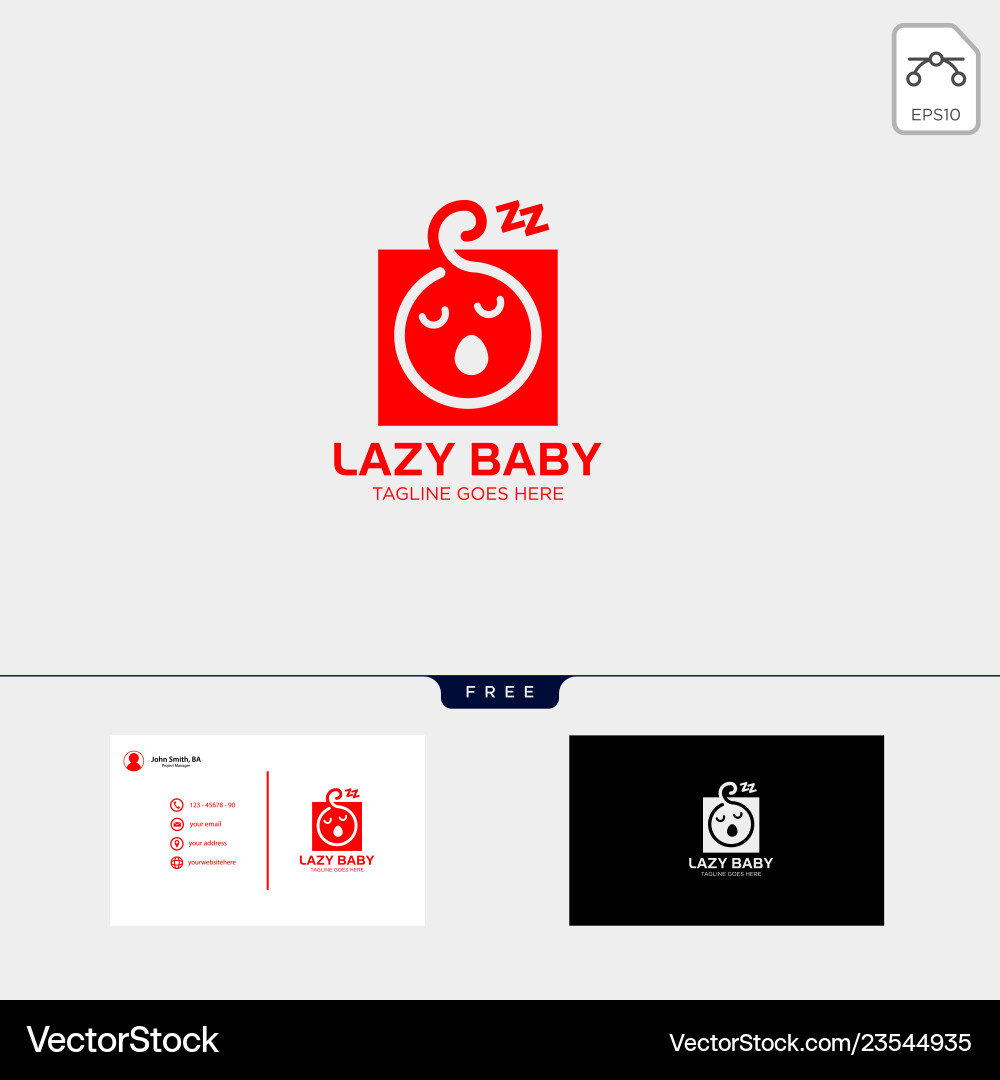 Lazy balazy child creative logo template Lazy balazy child creative logo template vector image