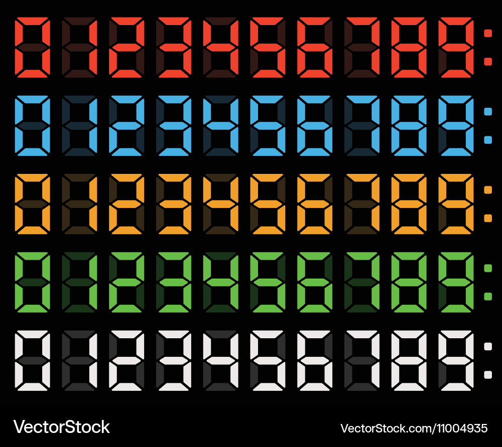 LED Digital Numbers Display vector image