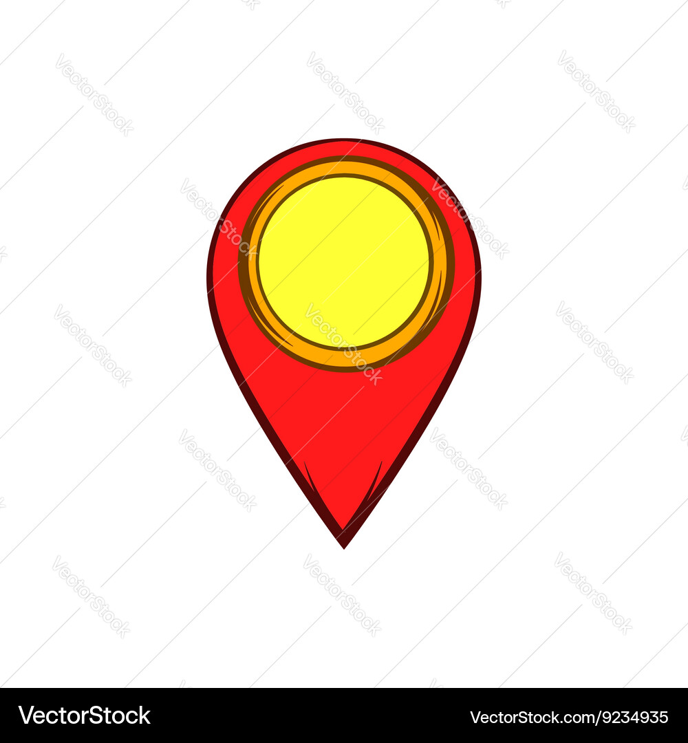 Map pointer icon in cartoon style Vector Image