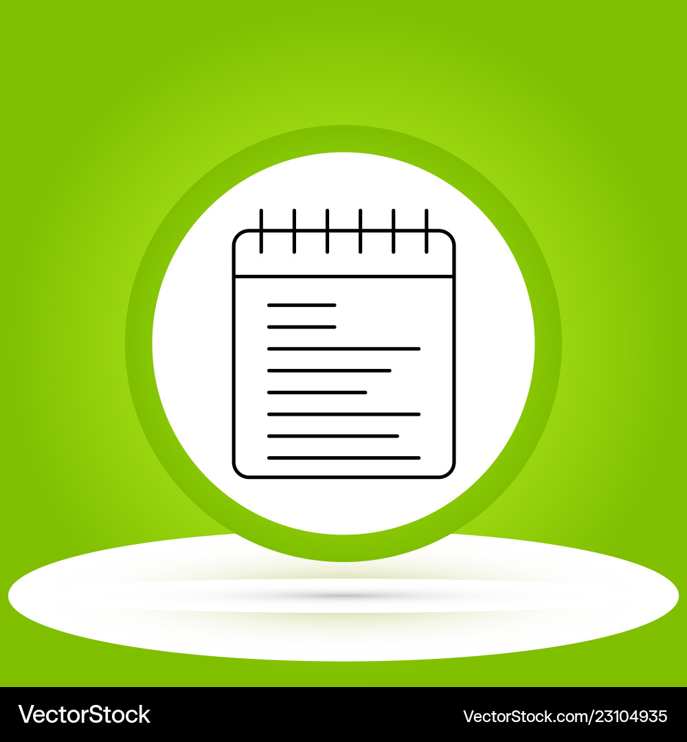 Notepad icon in creative design with elements vector image