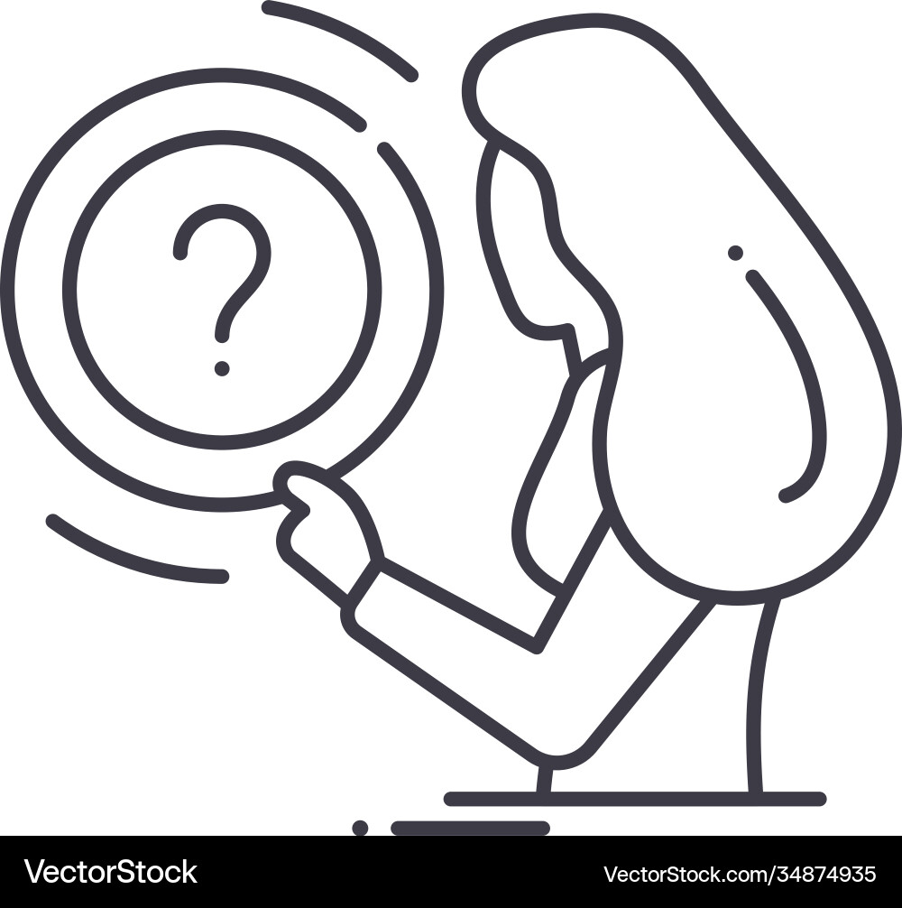 Problem icon linear isolated thin Problem icon linear isolated thin Vector Image