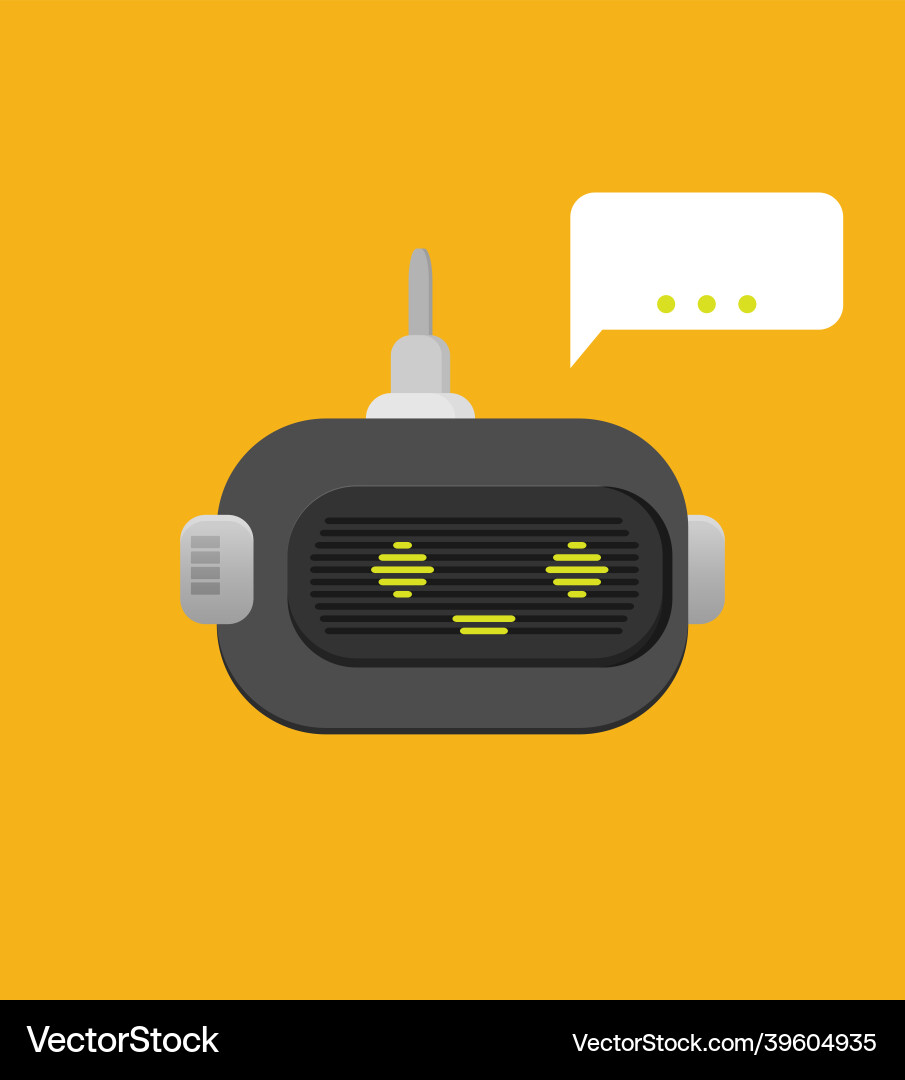 Robot customer support service chat bot flat Robot customer support service chat bot flat vector image