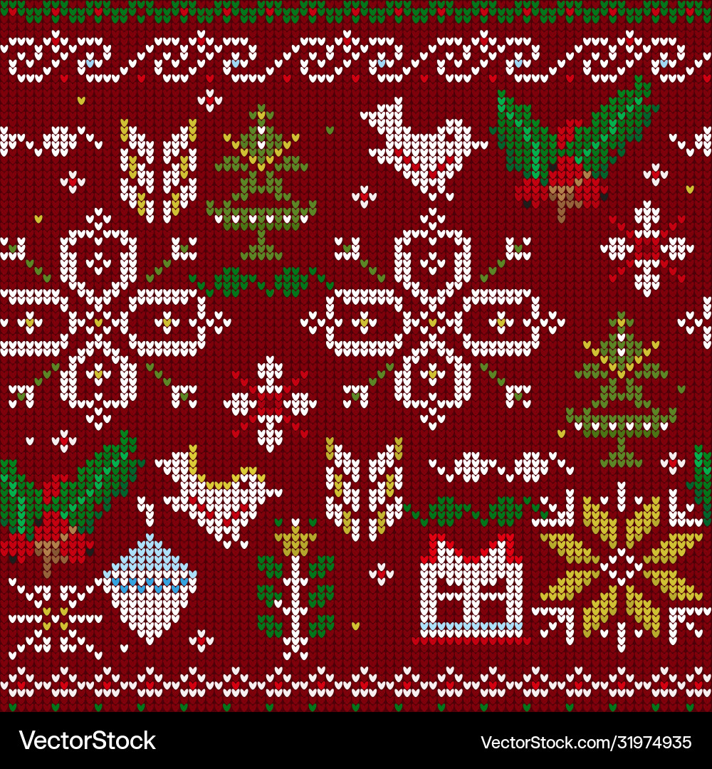 Seamless patterns with knitted elements Seamless patterns with knitted elements vector image