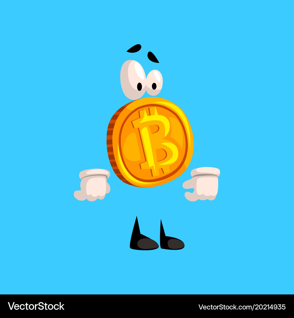 Serious bitcoin character funny crypto currency – Royalty-Free Vector |  VectorStock