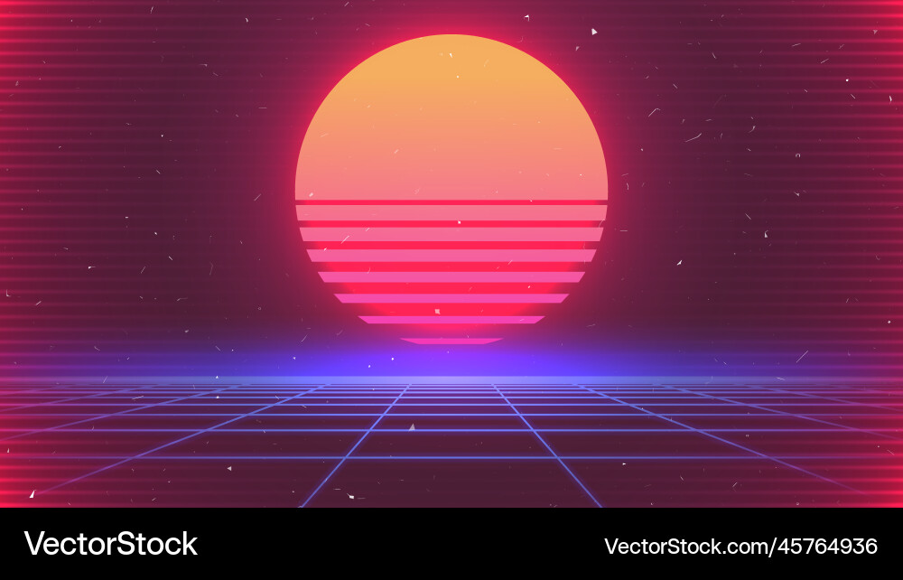 80s Sunset Synthwave Neon – Royalty-Free Vector | VectorStock