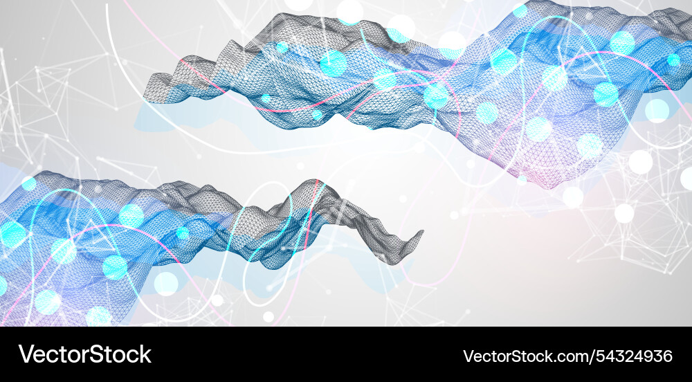 Abstract frame wave with colored spots Abstract frame wave with colored spots vector image
