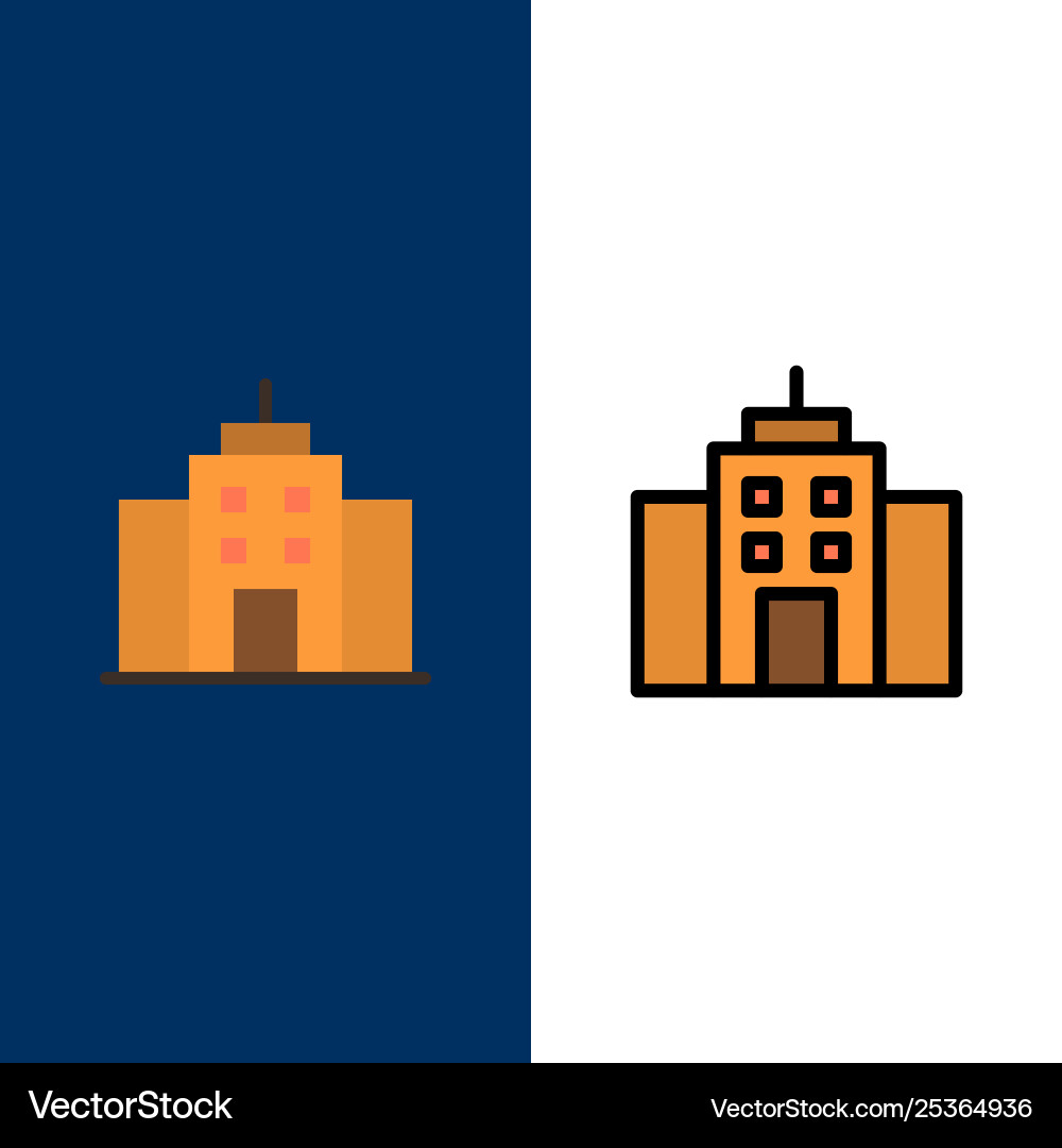 Building user office interface icons flat Building user office interface icons flat Vector Image