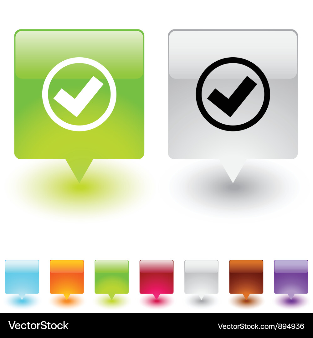 Checkmark Button Icons Vector Image
