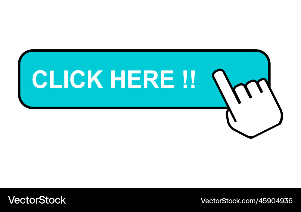 Click here web button internet flat pointer Click here web button internet flat pointer vector image