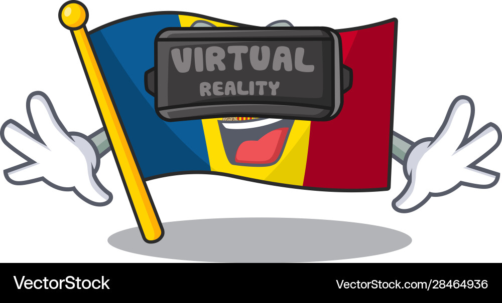 Cool flag andorra scroll character using virtual vector image