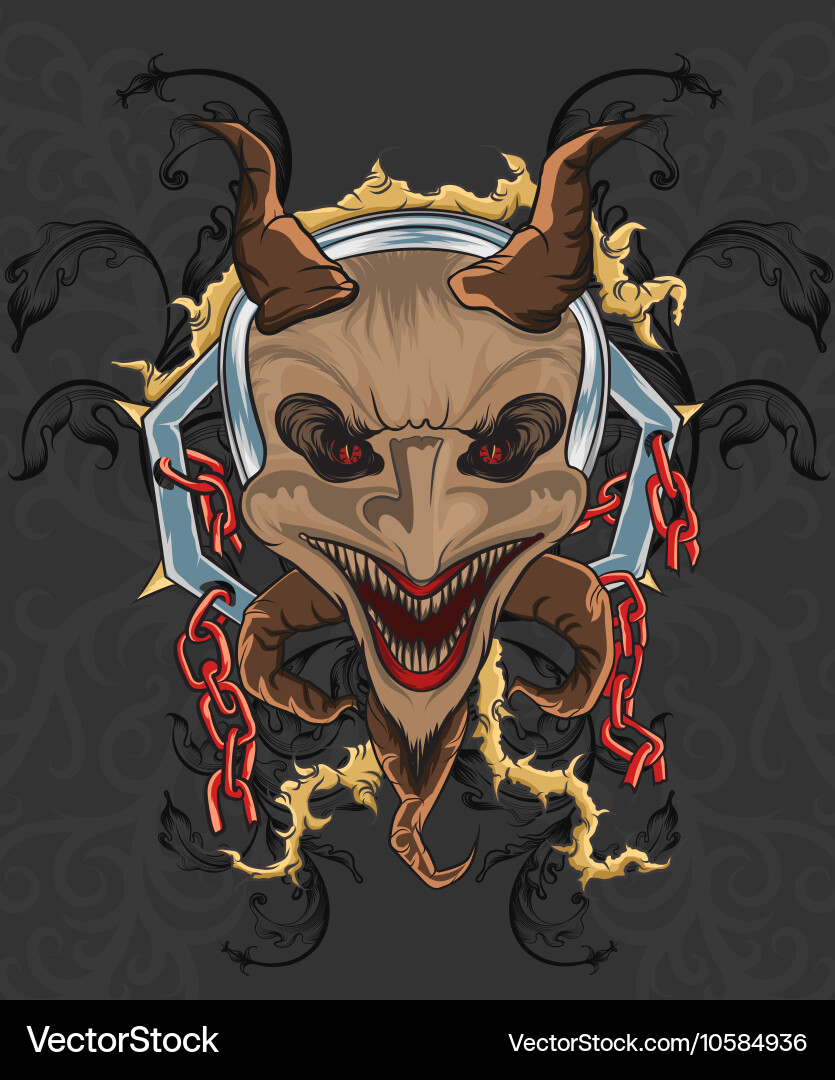 Devil Horns & Skull T-Shirt Vector Image