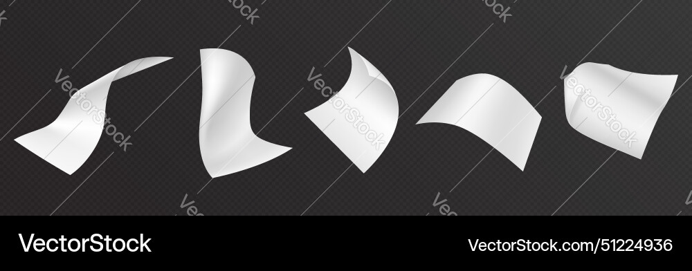 Flying paper sheet in different angles of view Flying paper sheet in different angles of view vector image