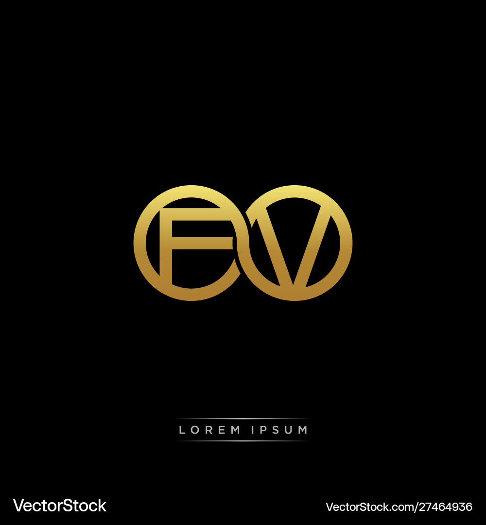 FV Initial Linked Circle Monogram vector image