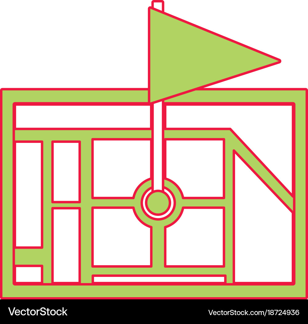 Gps navigation map destination pin flag Vector Image