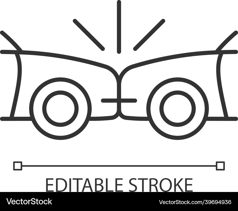 Head-on collision linear icon Vector Image