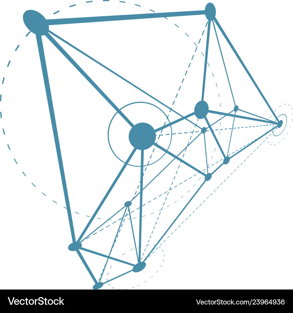 Isometric abstract low poly shape communication Vector Image