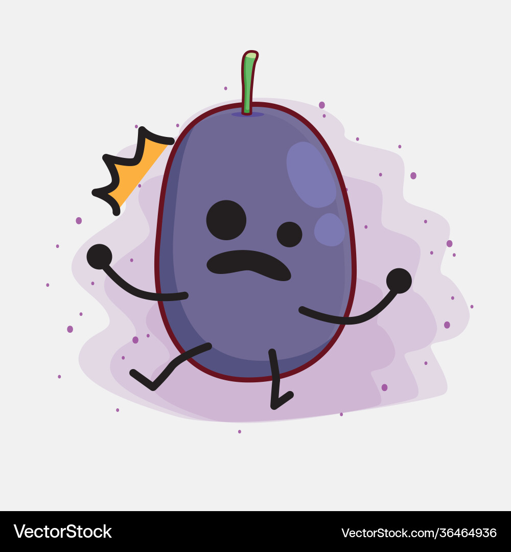 Java plum fruit cute character with simple face vector image