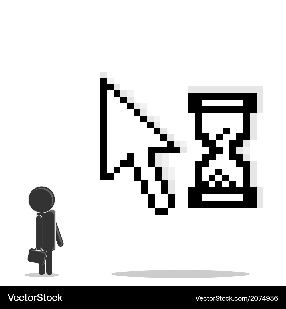 Man is standing near the cursor vector image