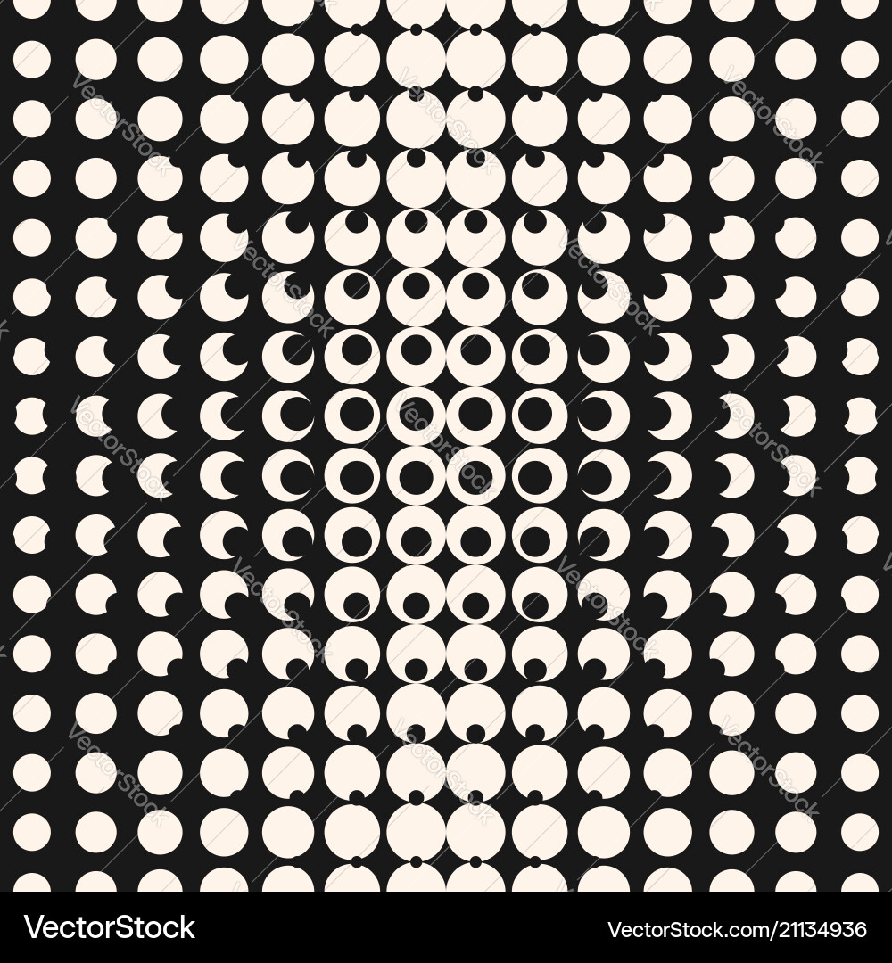 Monochrome halftone seamless pattern with circles Monochrome halftone seamless pattern with circles vector image