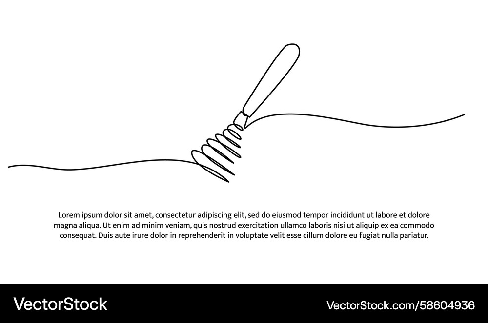 One line of whisk abstract minimal continuous Vector Image