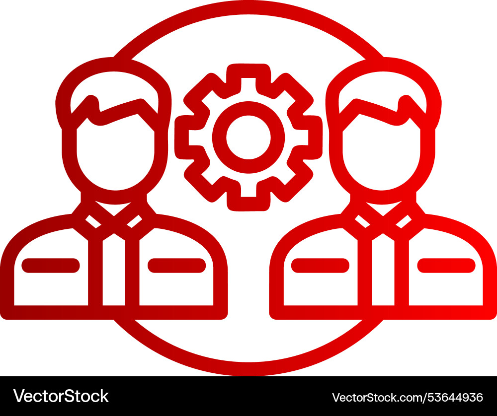 Relationship line gradient icon vector image