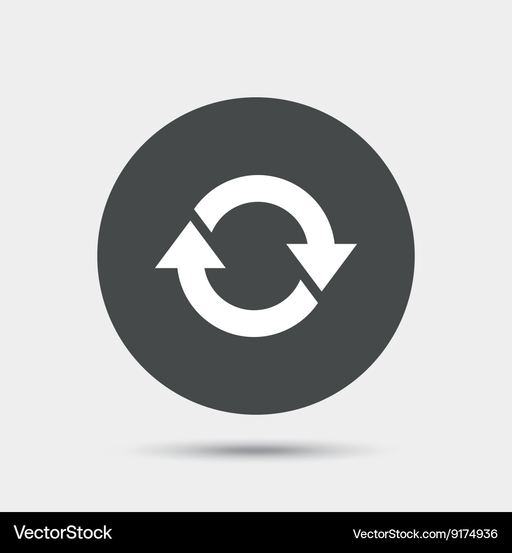 Rotation icon repeat symbol refresh sign vector image